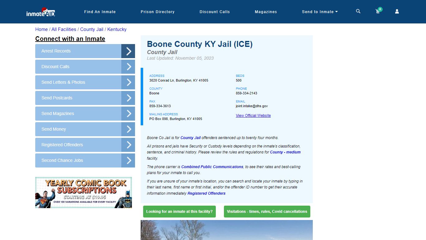 Boone County KY Jail (ICE) - Inmate Locator - Burlington, KY